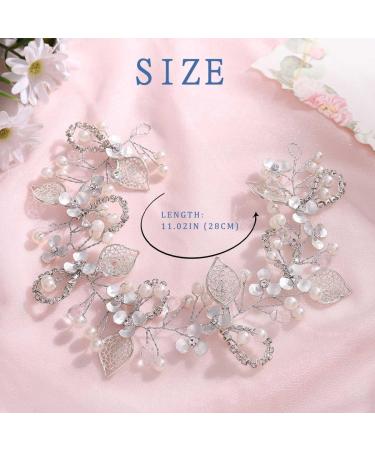 IYOU Princess Crystal Headpiece Silver Flower Wedding Headband Pearl Holy Communion Hair Accessories for Flower Girl Bride Bridesmaid - Buy Online on GoSupps.com