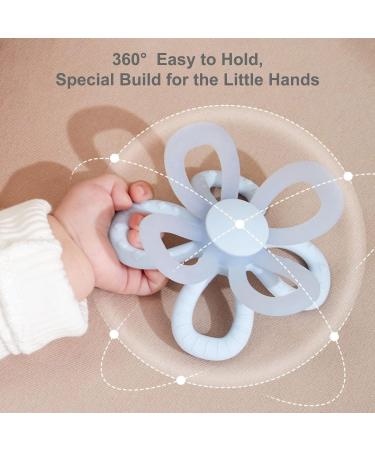 BebeBiu Flower Silicone Teething Ring for Babies - BPA-Free Baby Teething Aid (Blush) - Safe & Soothing for Teething Relief - Buy Online on GoSupps.com
