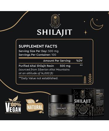 Siberian Pure Shilajit Resin with Fulvic Acid & Trace Minerals - 50g | Metabolism & Immune Support Supplement - Buy Online on GoSupps.com