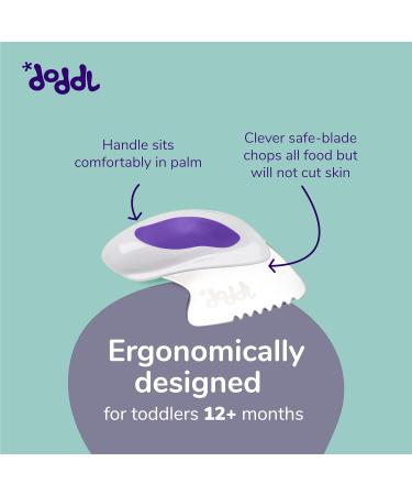 Doddl Toddler Self-Feeding Cutlery Set - Spoon, Fork & Knife | 12months+ (Magenta) - Buy Online on GoSupps.com