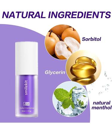 Purple Whitening Toothpaste Color Correcting Toothpaste Purple Toothpaste for Teeth Whitening Oral Cleaning Toothpastes Purple Toothpaste Colour Correcting Tooth Stains (1PC -purple) - Buy Online on GoSupps.com