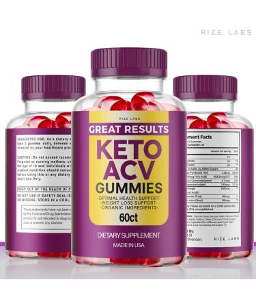 Great Results Keto ACV Gummies - Advanced Apple Cider Vinegar Gummies (60 Count) for Weight Loss & Detox | International Shipping Available - Buy Online on GoSupps.com