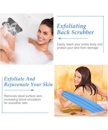 4-Piece Nylon Exfoliating Back Scrubber Set with Handles - Shower Washers for Smooth Skin - Buy Online on GoSupps.com