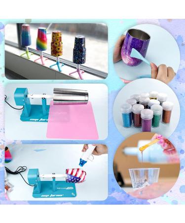 Cup Turner for Crafts Tumbler  Tumbler Turner DIY Glitter Epoxy Resin Tumblers  Epoxy Pen Turner Attachment with Epoxy Resin Tiffany Blue - Buy Online on GoSupps.com