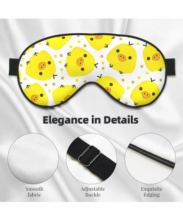 Yellow Chicken Print Sleep Eye Mask | Soft Eyeshade for Travel & Naps | Unisex Eye Cover - Buy Online on GoSupps.com