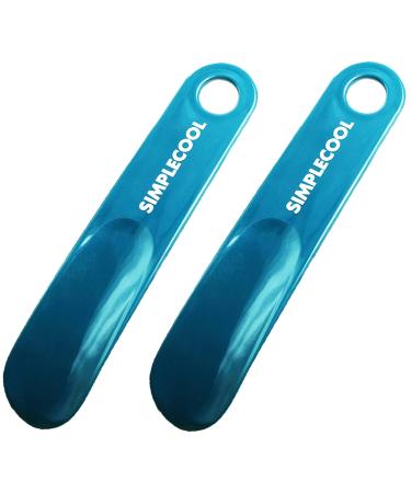 SIMPLECOOL Plastic Shoe Horn, Portable Travel Shoe Horns. Durable Shoe Spoon Shoe Helper for Men Women Seniors Kids. Blue/7.5"