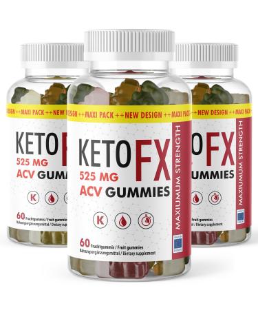 Keto Fx Gummies - Keto Fruit Gummies - Monthly supply with 60 pieces pPack (3x)