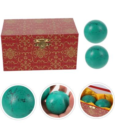 Anneomas 2 Pack Turquoise Hand Training Balls - Perfect for Muscle Strength & Fitness | Gemstone Baoding Balls from China - Buy Online on GoSupps.com