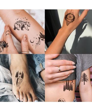 Black Mountain Planet Temporary Tattoos - 30 Sheets of Realistic Waterproof Body Art for Men and Women - Buy Online on GoSupps.com