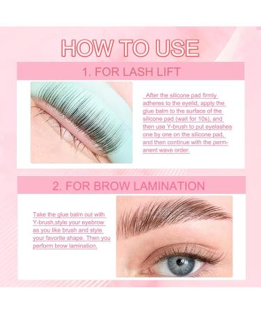 2024 Lash Lift Glue Balm - 2 in 1 Adhesive for Eyelash & Brow Lamination | Professional Semi-Permanent Curling & Perming | 0.35oz Pink-Strawberry - Buy Online on GoSupps.com