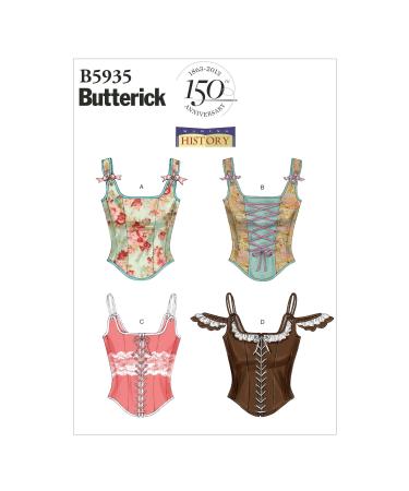 BUTTERICK PATTERNS 5935 AX5,Misses Corset,Sizes 4-6-8-10-12, White AX5 (4-6-8-10-12)