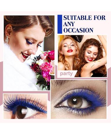 Generic Mascara for Eyelashes Coloured Mascara Waterproof Brown Mascara Voluminous Fiber False Lash Effect Tubing Mascara Volumizing Lengthening Charming Curling Eyelashes Party Stage Use Blue - Buy Online on GoSupps.com