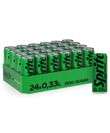 Sprite Zero Sugar maximum refreshment with lime and lemon flavor without sugar lemonade DISPOSABLE can (24 x 330ml)