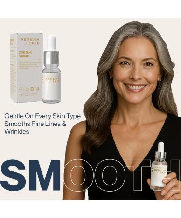 Renewa Skin 24K Gold Niacinamide Serum for Face Hydrating & Brightening Facial Serum with Ginseng Extract Helps Smooth Texture Refine Pores & Balance Skin Tone Lightweight Fragrance-Free 30mL - Buy Online on GoSupps.com