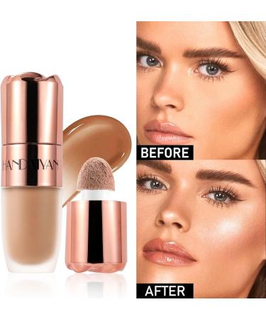  Beliky Girl Liquid highlighter and bronzer with a cushion applicator natural luminous lightweight blendable silky finish face illuminator #Tea Cake - Buy Online on GoSupps.com