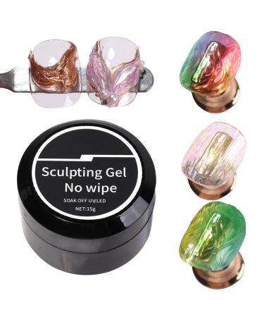 Generisch Gel nail glue - Long-lasting gel - Non-drip creative glue - For 3D wavy structures and diamond bonding - 15g - Natural resin - Lasts up to 4 weeks