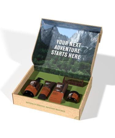 Every Man Jack Men's Aged Bourbon Beard Set - Complete Grooming Essentials: Beard Wash Lotion Oil Butter & Comb - Buy Online on GoSupps.com