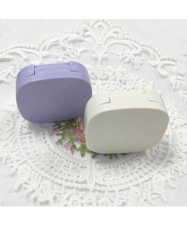 Buy Hown Contact Lens Container Travel Set - Cute Tui with Mirror Tweezers & Remover - 2 Pieces Purple/White | Ideal for Daily Use - Buy Online on GoSupps.com