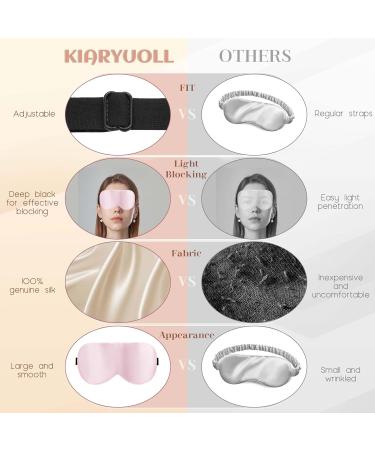 Silk Sleep Mask 2 Count - 100% Mulberry Silk Adjustable Light Blocking Eye Masks - Perfect Gift in Black - Buy Online on GoSupps.com
