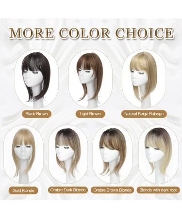 MS TAJ Clip in Fringe French 360 Bangs Hair Fringe in Clip Extensions Blonde with Dark root Hair Extensions Clip in Fringe Bangs Hair Pieces Adding Extra Hair Volume for Women 16 inch Blonde with dark root - Buy Online on GoSupps.com