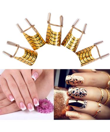 Hanunalir 5Pcs Nail Forms - Reusable Aluminum Nail Extension Guide for Acrylic & Gel Nails - Adjustable Manicure Tool for French Nail Art at Home or Salon - Buy Online on GoSupps.com