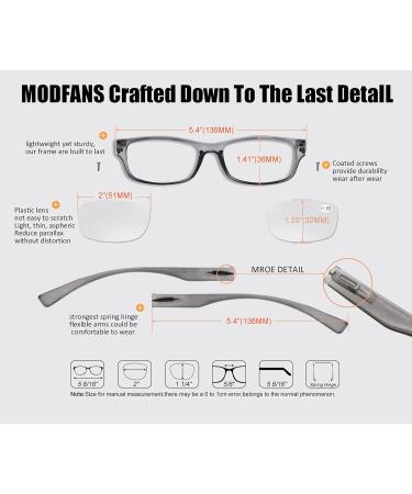 3 Pack High-Quality Reading Glasses +3.50 for Men & Women - Comfortable Rectangular Design - Perfect Reading Aid in Gray - Buy Online on GoSupps.com