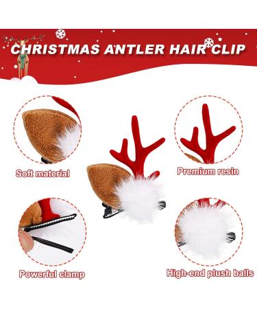 3 Pairs Christmas Hairpin Cute Reindeer Antlers Hair Clips Cosplay Hair Pins Christmas Hair Barrettes Holiday Hair Clips for Girls Women (3 Styles) - Buy Online on GoSupps.com
