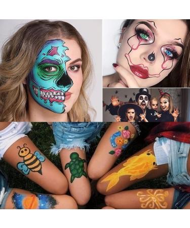 20 Colors Halloween Face Painting Makeup Set - Body Paint for Carnival Theater Baby Bump & Easter Eggs - Buy Online on GoSupps.com