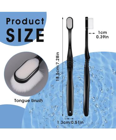 Wllhyf 2 PCs Extra Soft Micro-Nano Toothbrushes for Sensitive Gums - Painless & Sterile Fiber Toothbrushes for Adults (White/Black) - Ideal for Fragile Gums - Buy Online on GoSupps.com