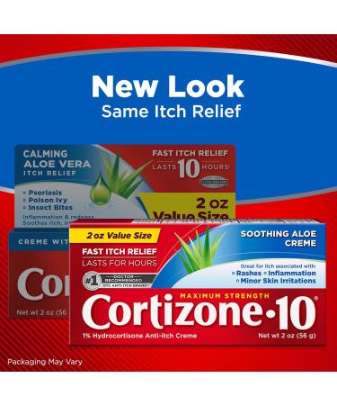 Cortizone 10 Maximum Strength Aloe Vera Cream - 2 Oz | Fast Relief for Itch & Pain - Buy Online on GoSupps.com