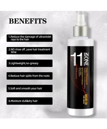 11 in 1 Almond Oil Moisture Leave In Conditioner Detangler Spray Argan oil Conditioning Cream Daily Hair Moisturizer Stay In Conditioner Keratin Cream Hair Serum for Frizzy Dry Damaged Hair 8.6 Fl Oz (Pack of 1) - Buy Online on GoSupps.com