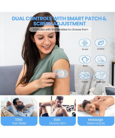 Luvan Wireless Rechargeable TENS and EMS Machine for Pain Relief Portable Digital Dual Channel TENS Unit Muscle Stimulator with 6 Modes and Charging Case for Back Shoulder Waist and Sciatica - Buy Online on GoSupps.com