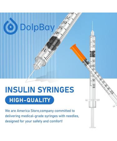 DolpBay Insulin Syringe with Needle - 1cc 31G 5/16" (8mm) - Pack of 100 - Buy Online on GoSupps.com