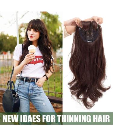 HHTX Long Welled Topper Hair Parts | Dark Brown Synthetic Wiglet for Women | Add Volume & Style | Pony Clip | International Shipping - Buy Online on GoSupps.com
