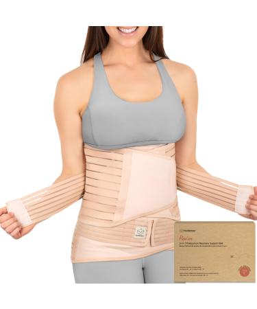 3 in 1 Postpartum Belly Support Recovery Wrap Postpartum Belly Band After Birth Brace Slimming Girdles Body Shaper Waist Shapewear Post Surgery Pregnancy Belly Support Band (Classic Ivory M/L) M/L Classic Ivory