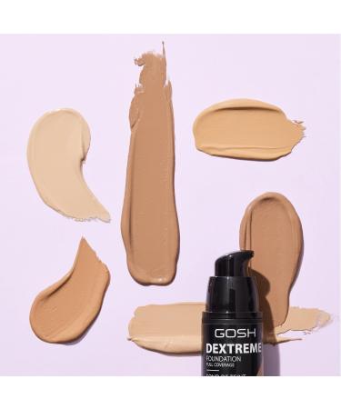 GOSH Dextreme Full Coverage Foundation 30 ml I Moisturizing Liquid Makeup for Flawless Complexion I Vegan Makeup with High Coverage I Covers Pimples and Dark Circles (004 Natural) - Buy Online on GoSupps.com