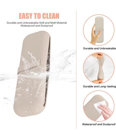 Frimon Travel Makeup Brush Holder - Silicone Anti-Fall Organizer Case for Women - Large Khaki Cosmetic Brush Bag - Buy Online on GoSupps.com