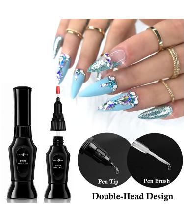 2Pack Nail Rhinestones Glue - Strong Adhesive Gel with Brush & Pen Tip for Crystal Diamond Jewelry & Acrylic Nails Decorations - Buy Online on GoSupps.com