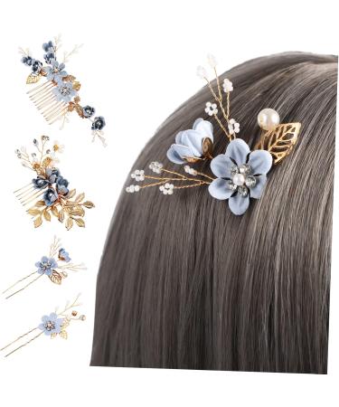 Housoutil 2 Set Bridal Headwear Pearl Hair Barrettes Pearl Headpiece Rhinestone Hair Clips Blue Tiara Rhinestones Hair Combs Wedding Hair Clips Blue Hair Clips Tiaras Accessories Miss Dress - Buy Online on GoSupps.com