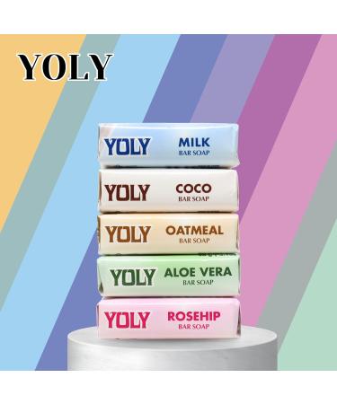 Yoly Coconut Bar Soap (Pack of 4 90g) - 95% Natural Vegan Soap for Moisturizing Silky Smooth Skin - International Shipping Available - Buy Online on GoSupps.com