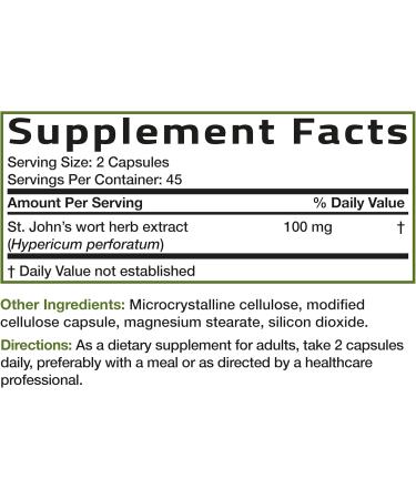 Bronson St. John's Wort 700 MG per Serving Hypericum Perforatum Supports a Positive Mood - Non-GMO 90 Vegetarian Capsules 90 Count (Pack of 1) - Buy Online on GoSupps.com