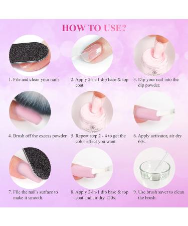 Saviland 10 Colors Dip Powder Nail Kit Starter - Nude Pink Spring Colors - Salon Quality 17pcs Set with 2-In-1 Base & Top Coat - Ideal for Nail Repair & Home DIY - Perfect Gift for Ladies - Buy Online on GoSupps.com