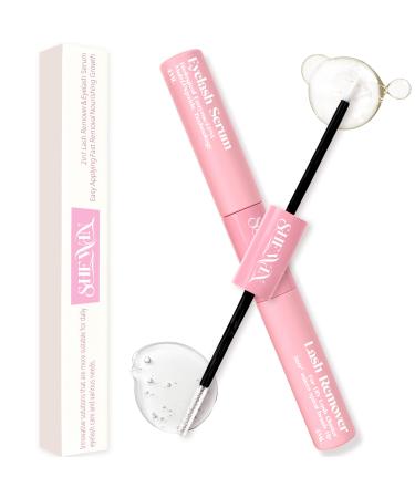 Eyelash Growth Serum Lash Cluster Remover - 2 IN 1 Eyelash Treatment And Mascara Remover for Daily Eyelash Cluster Wearers(Growth Serum+Remover 4ML) 4ML Growth Serum/ Remover