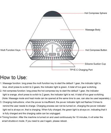 Ritoeasysports Adjustable Temperature Massage Ball - Suction Wall Tool for Deep Tissue & Trigger Point Relaxation | Blue - Buy Online on GoSupps.com