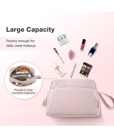 BAGSMART Elegant Roomy Makeup Pouch for Travel | Water-resistant Toiletry Bag | Pink Cosmetic Organizer - Buy Online on GoSupps.com