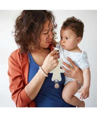 Buy Poupangke Soft Bear Pacifier Clip Holder - Soothing Beige Baby Pacifier Clip for All Pacifiers | International Shipping Available - Buy Online on GoSupps.com