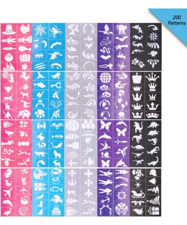 Reusable Face and Body Paint Stencils Kit for Kids - Glitter Temporary Tattoos for Birthdays and Parties - Buy Online on GoSupps.com