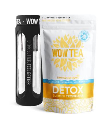 ATOP LLC WOW TEA Summer Detox Tea and Tea Bottle with Black strainer