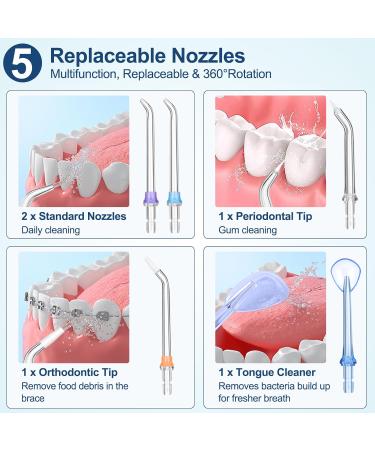 Portable Dental Flosser - 5 Modes Cordless & Rechargeable 300ml Water Tank FDA Approved - Perfect for Travel - Buy Online on GoSupps.com