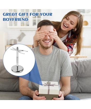 Hoaaigo Stainless Steel Razor Plane Stand - Non-Slip Shaving Stand for Men - Portable Shaver Brush Bracket in Silver - Buy Online on GoSupps.com